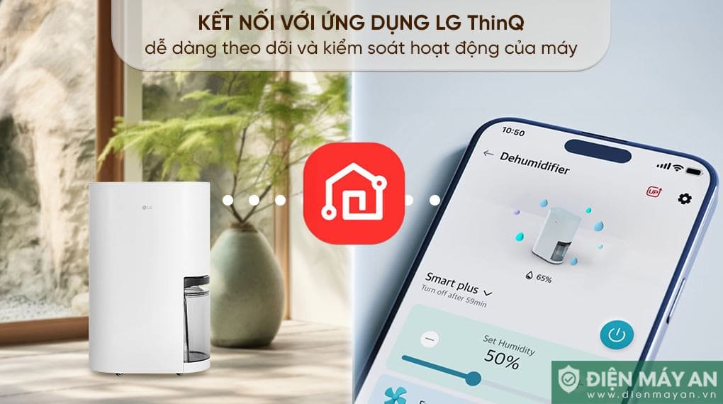 Máy hút ẩm LG Dual Inverter 40 lít DD23GMWE1.ABAE